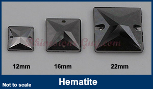 rg premium sew on square hematite
